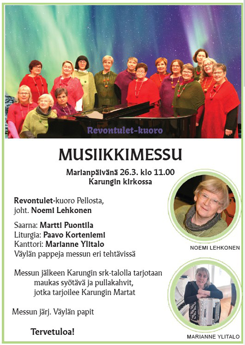 Musiikkimessun mainos samoilla tiedoilla kuin verkkosivulla